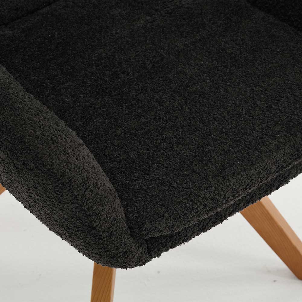 Esstisch Sessel in Anthrazit Boucle - Calmdros (2er Set)