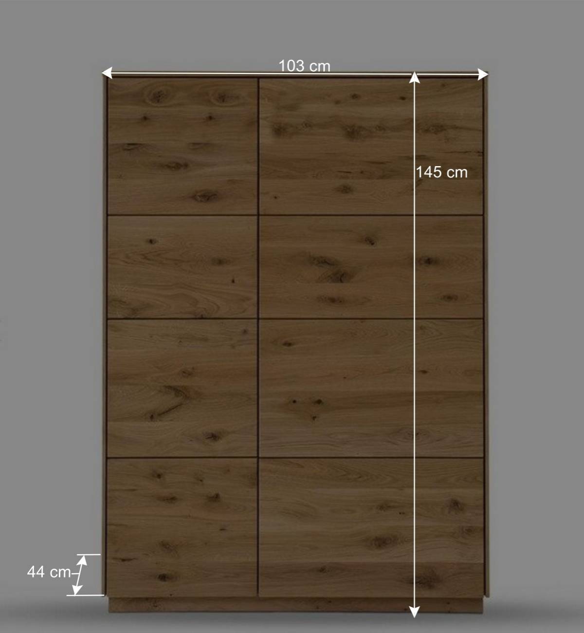 Wohnzimmerschrank aus Massivholz Wildeiche 2-türig - Obinson