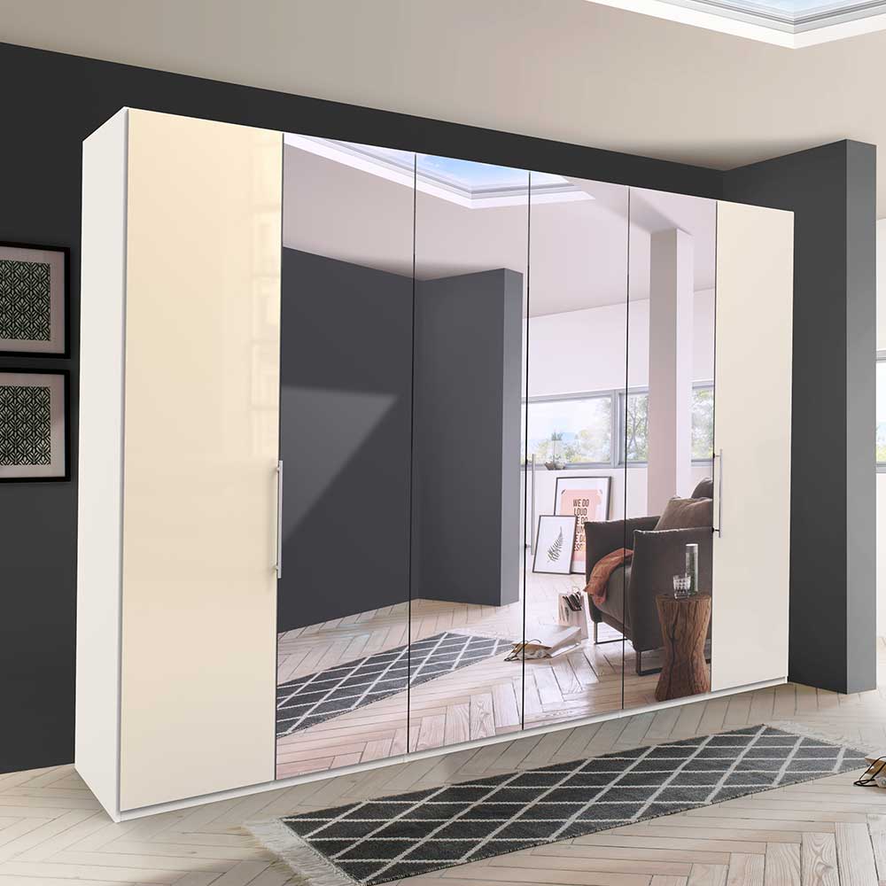 3-türiger Schlafzimmerschrank mit Spiegel & Glas Front - Zidarie