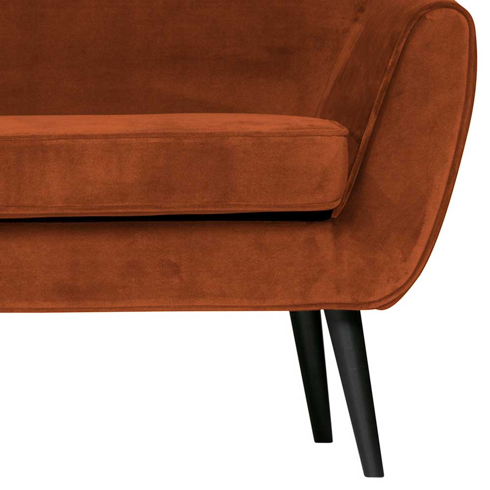 Wohnzimmer Viersitzer Samtsofa in Rost Braun - Apkena