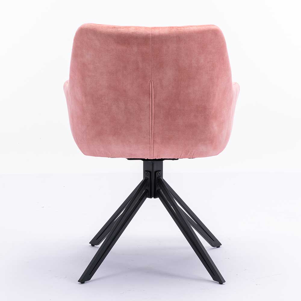 Esszimmer Drehstühle in Rosa Velours - Jeano (2er Set)