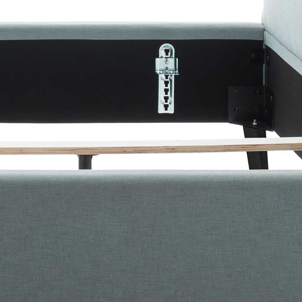 Stoff Bett in Hellblau mit Schwarz - Longli