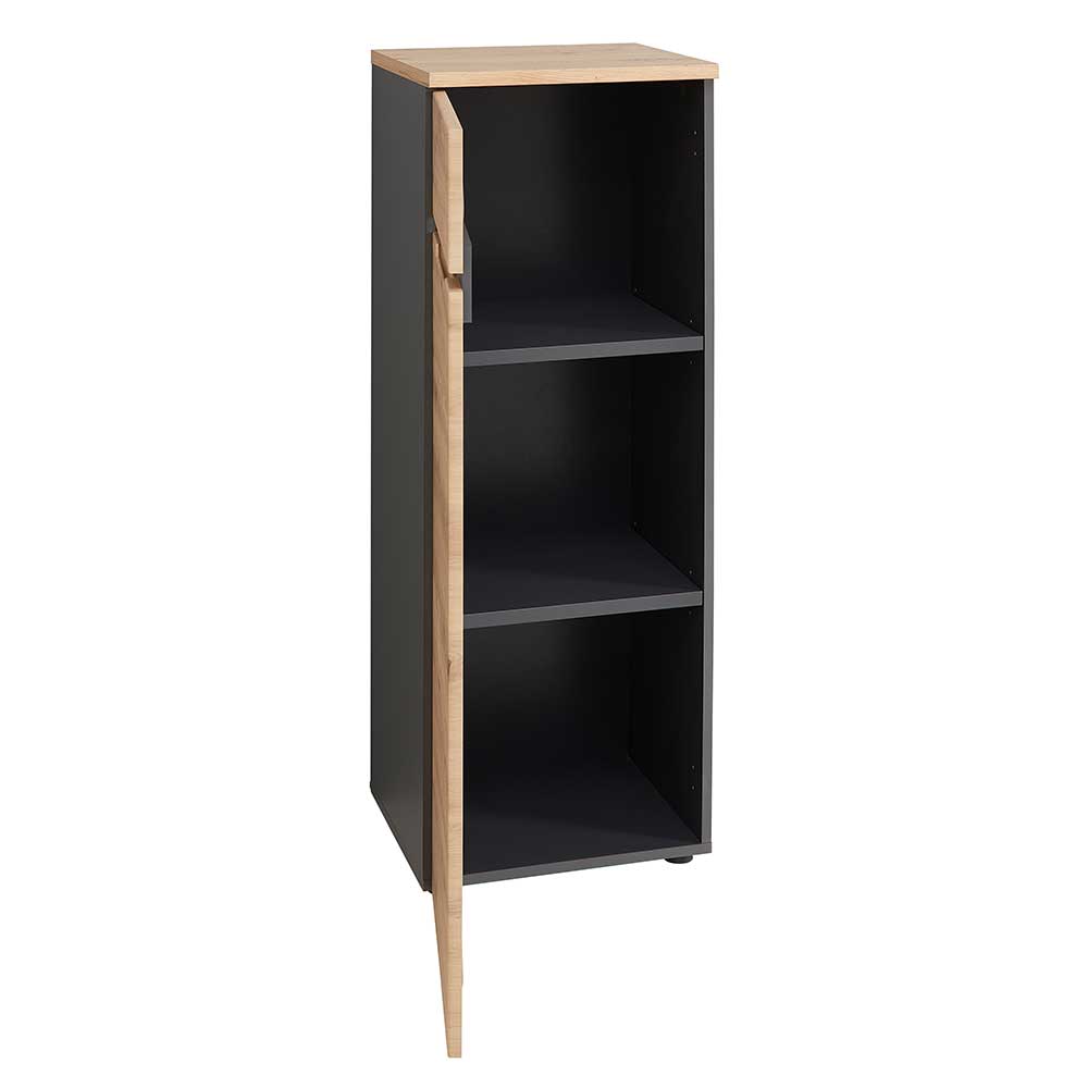 Aktenordnerschrank in Wildeiche & Dunkelgrau - Kuetra