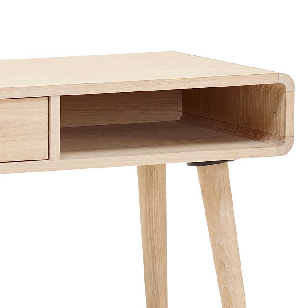 Vollholz Schreibtisch in Eiche Bianco - Kartezi