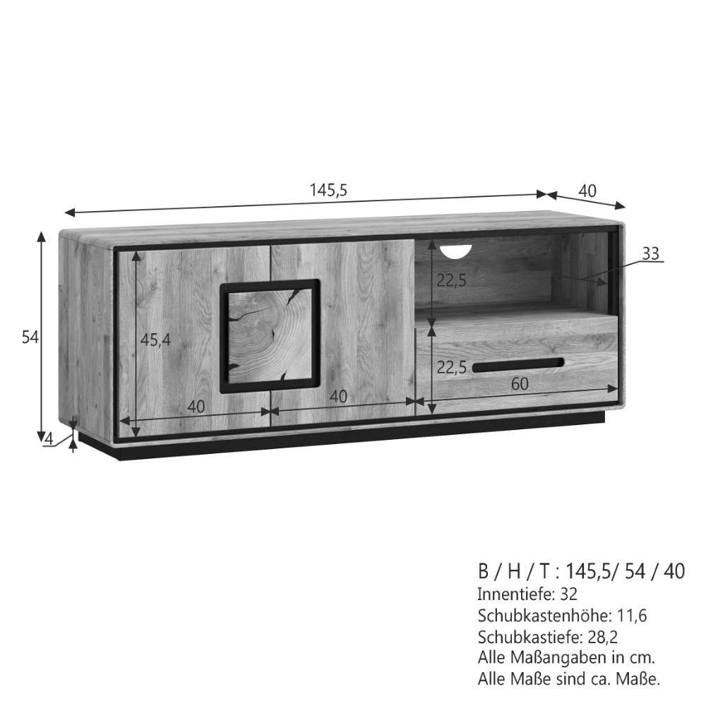 TV Board mit Hirnholz Applikation - Shipper