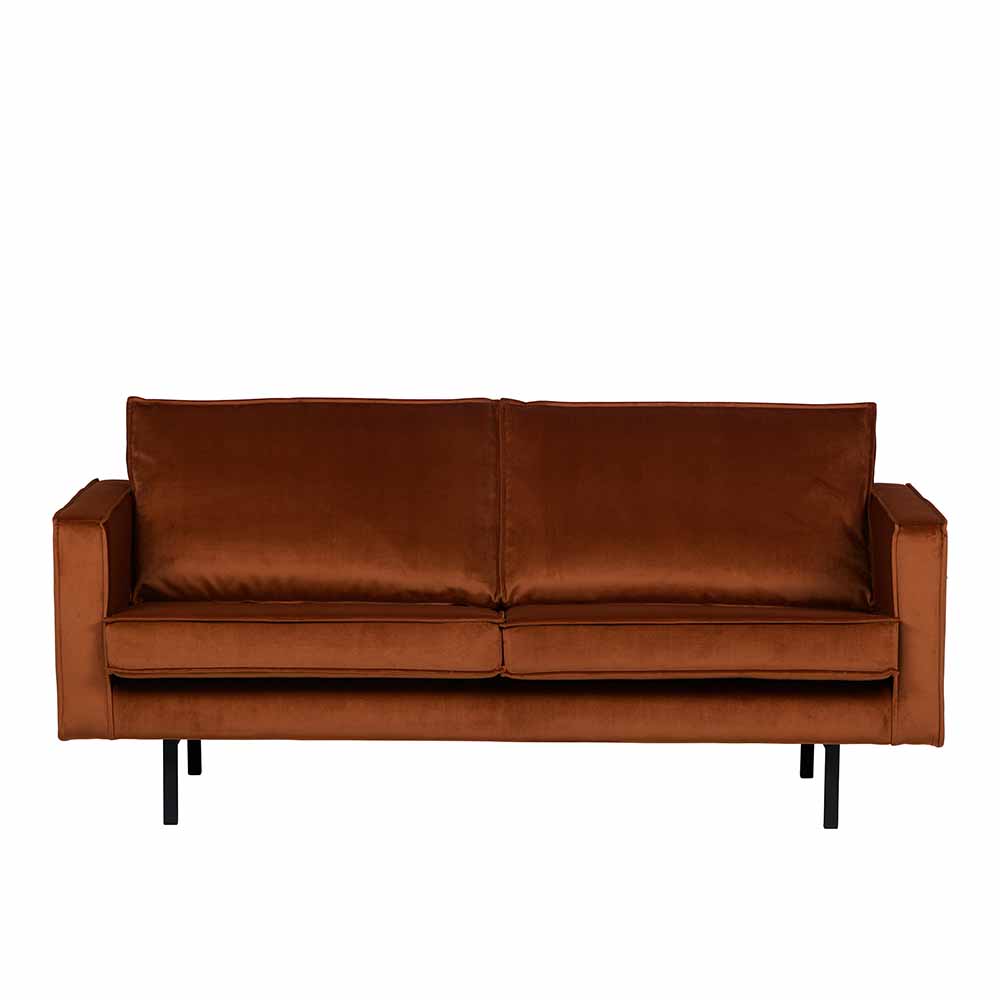 Zweisitzer-Sofa Naryon mit Samtbezug in Rostfarben