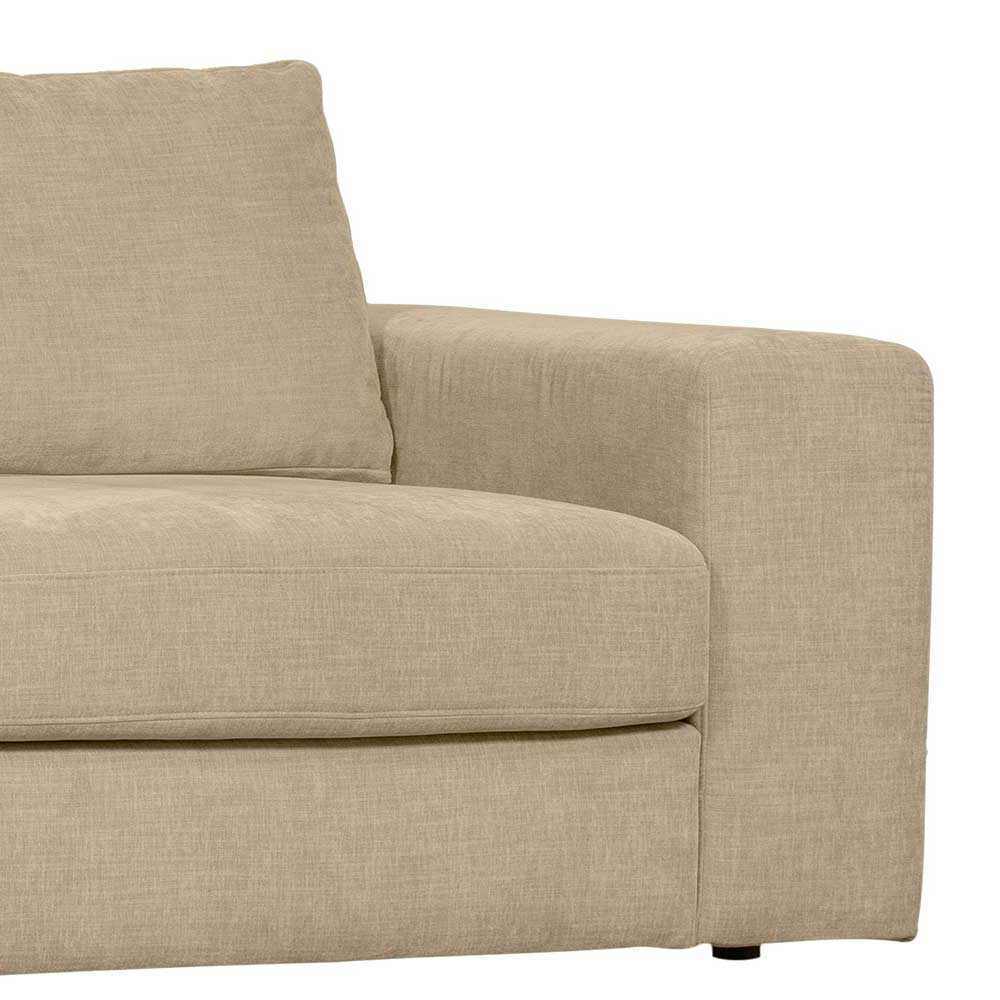 Wohnzimmercouch in Beige Stoffbezug - Alveria