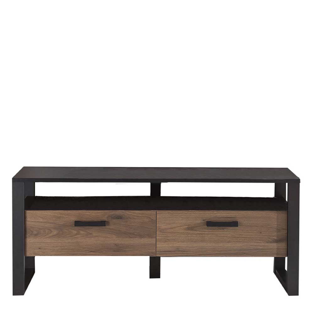 TV Board in Nussbaum Dekor & Schwarz - Dudleys
