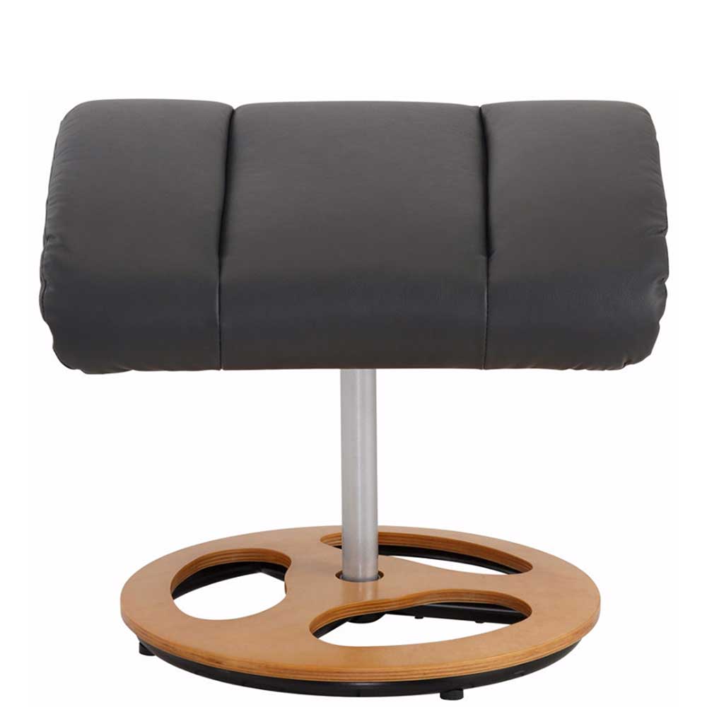 Wohnzimmer Relaxsessel aus Leder in Grau - Racana (zweiteilig)