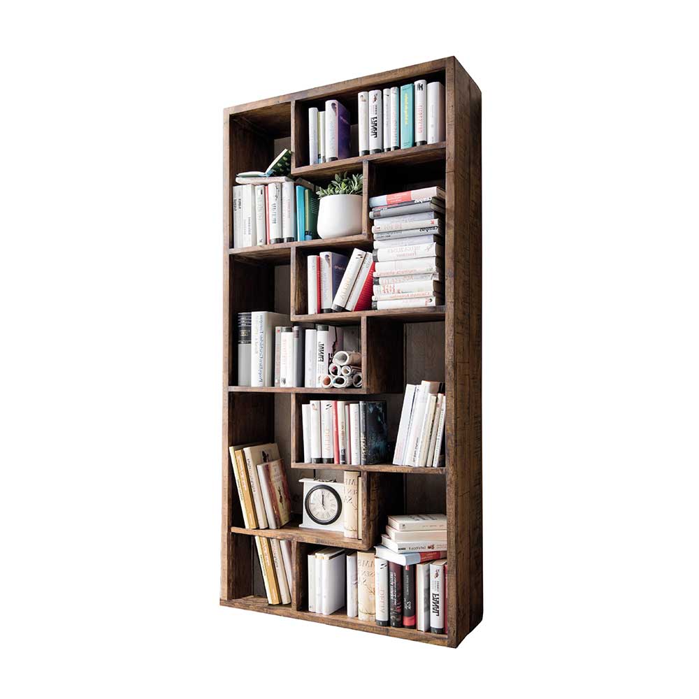 90x190x35 Altholz Regal mit acht Fächern - Bahiro