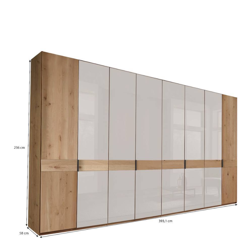 Großer Kleiderschrank mit acht Türen, Maße 236x393,1x58 cm – Crucav