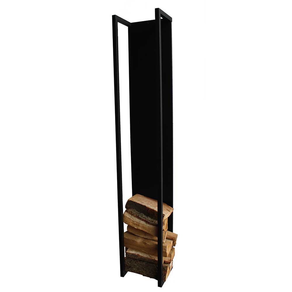 Stahl Kaminholz Regal in Schwarz - Malivio