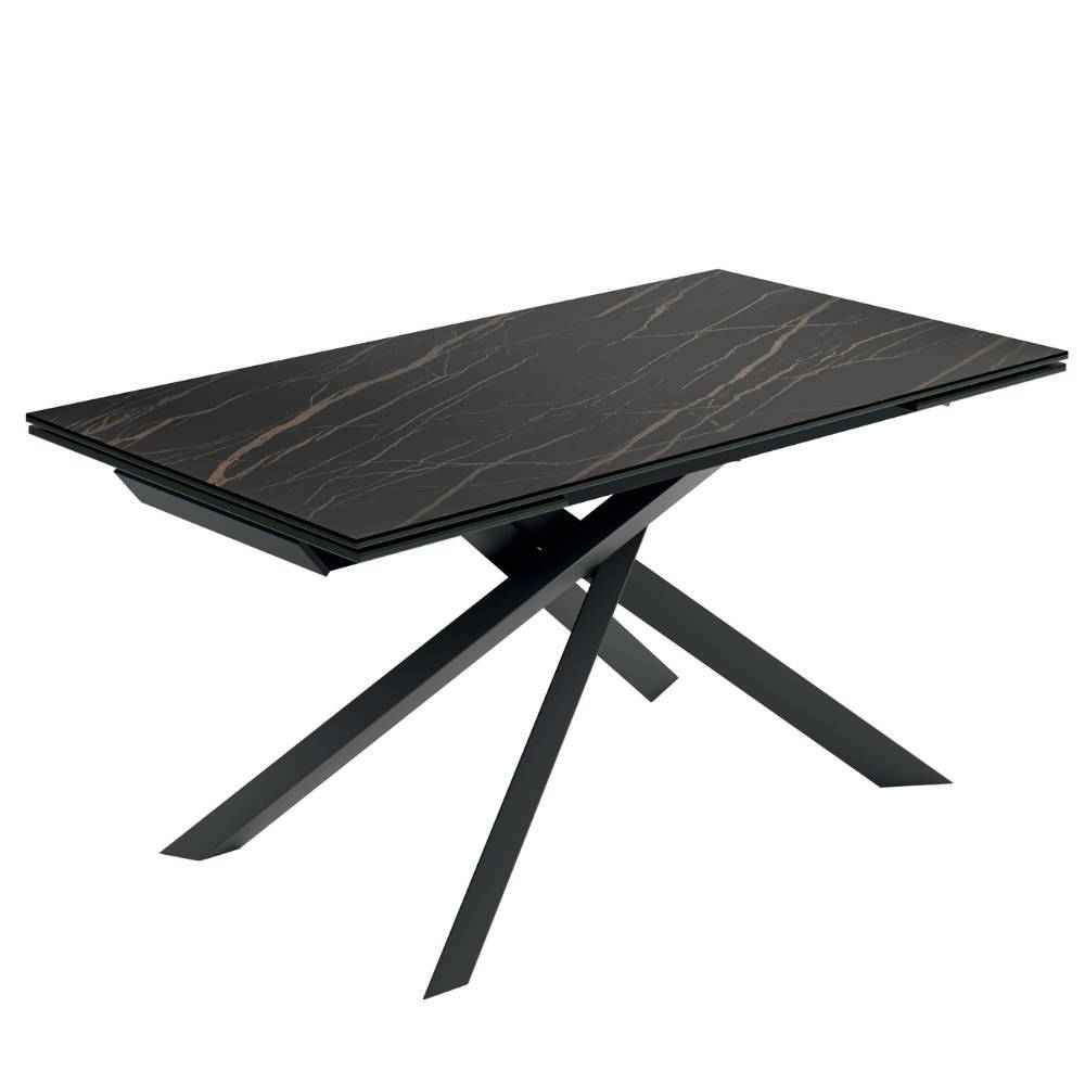 Ausziehtisch in Schwarz Braun Marmoroptik - Manicos