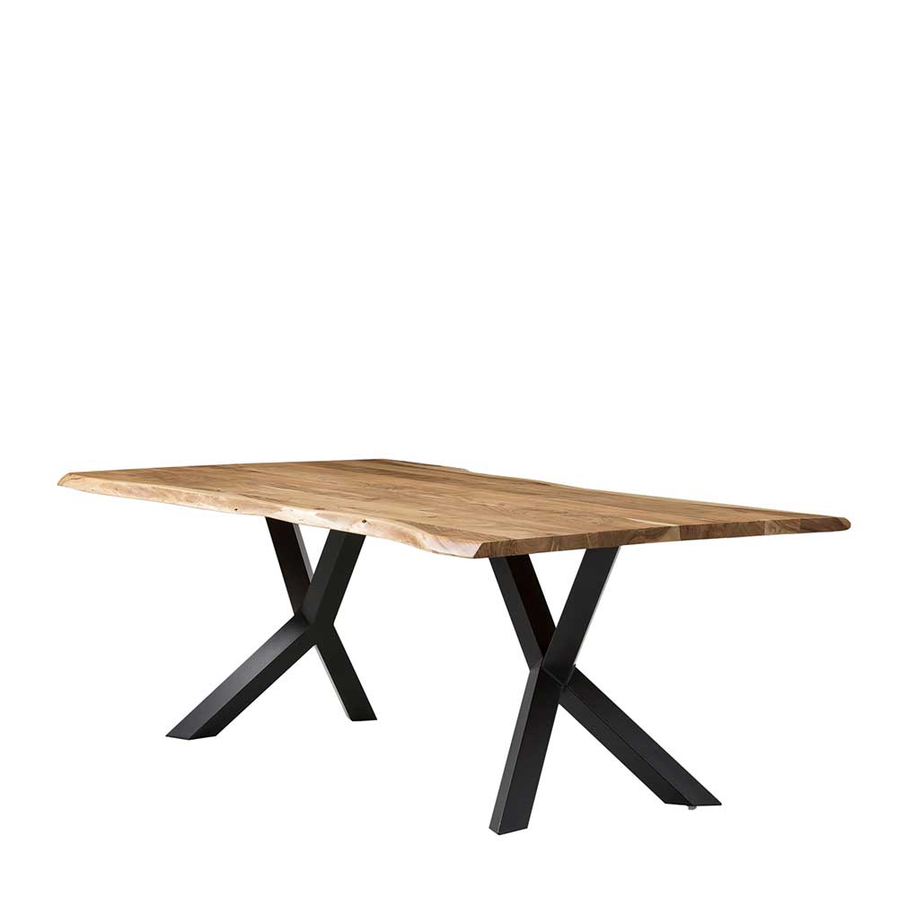 Design Esszimmertisch mit Naturkanten Platte - Kobi