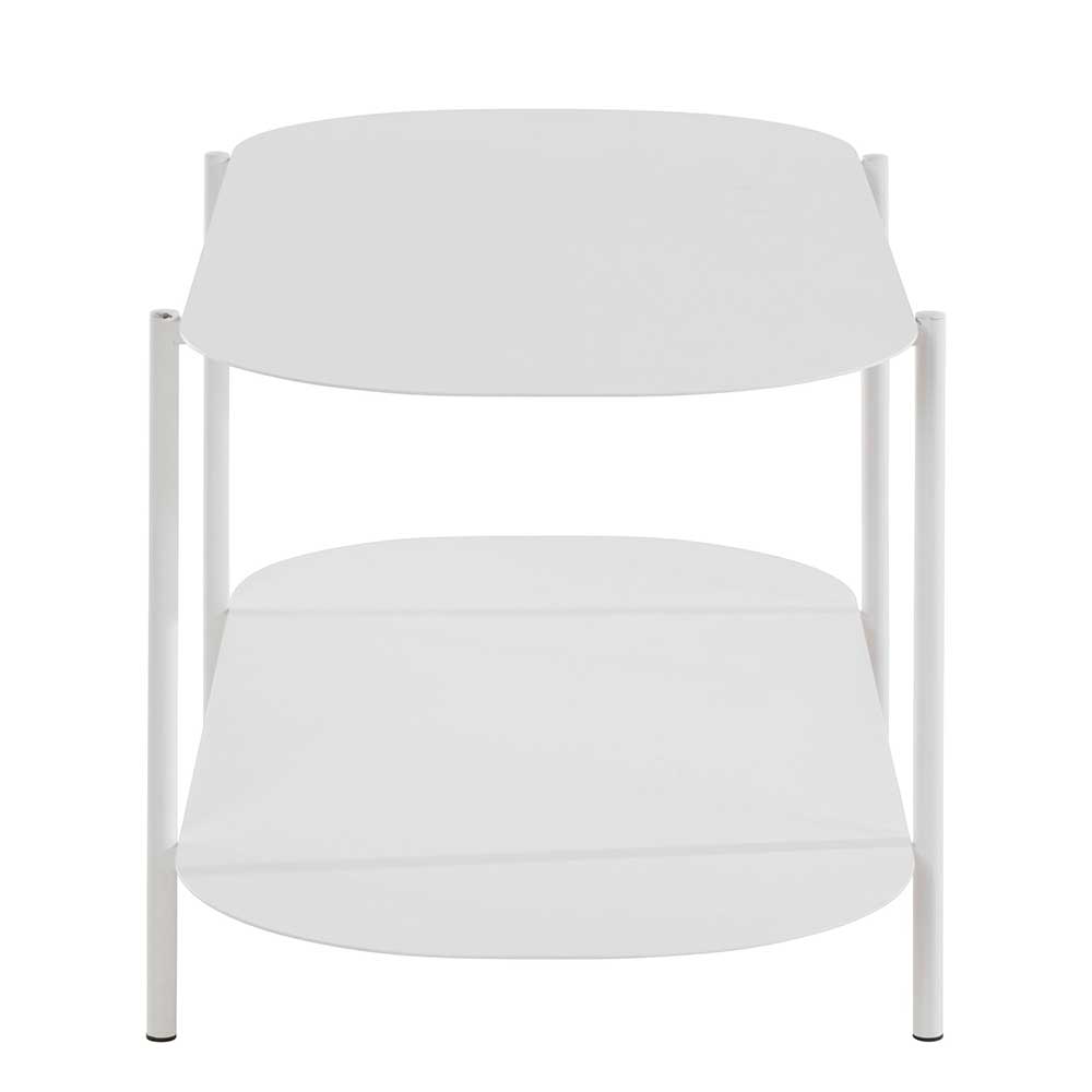 100x45x50 Metall Couchtisch in Oval mit Ablage - Luzifina