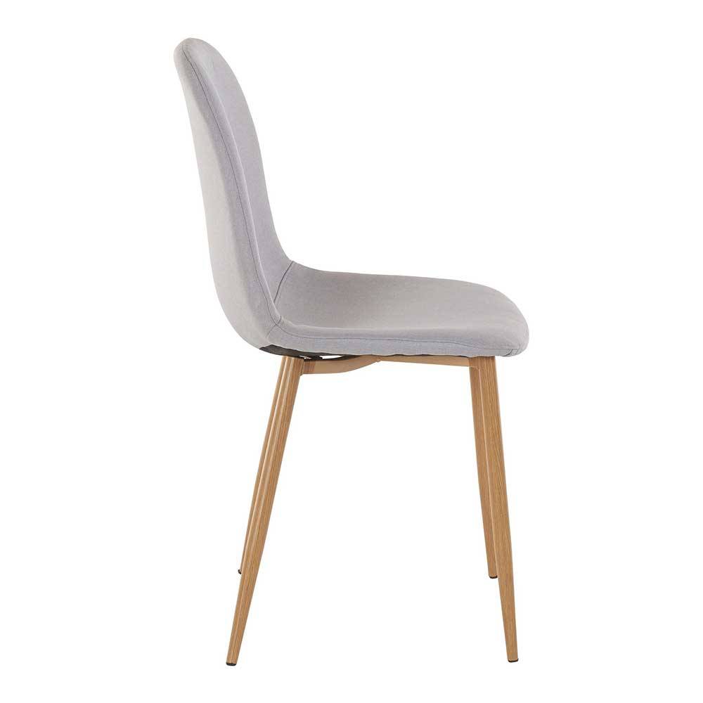 Esszimmer Schalenstühle in Hellgrau Stoff - Reus (4er Set)