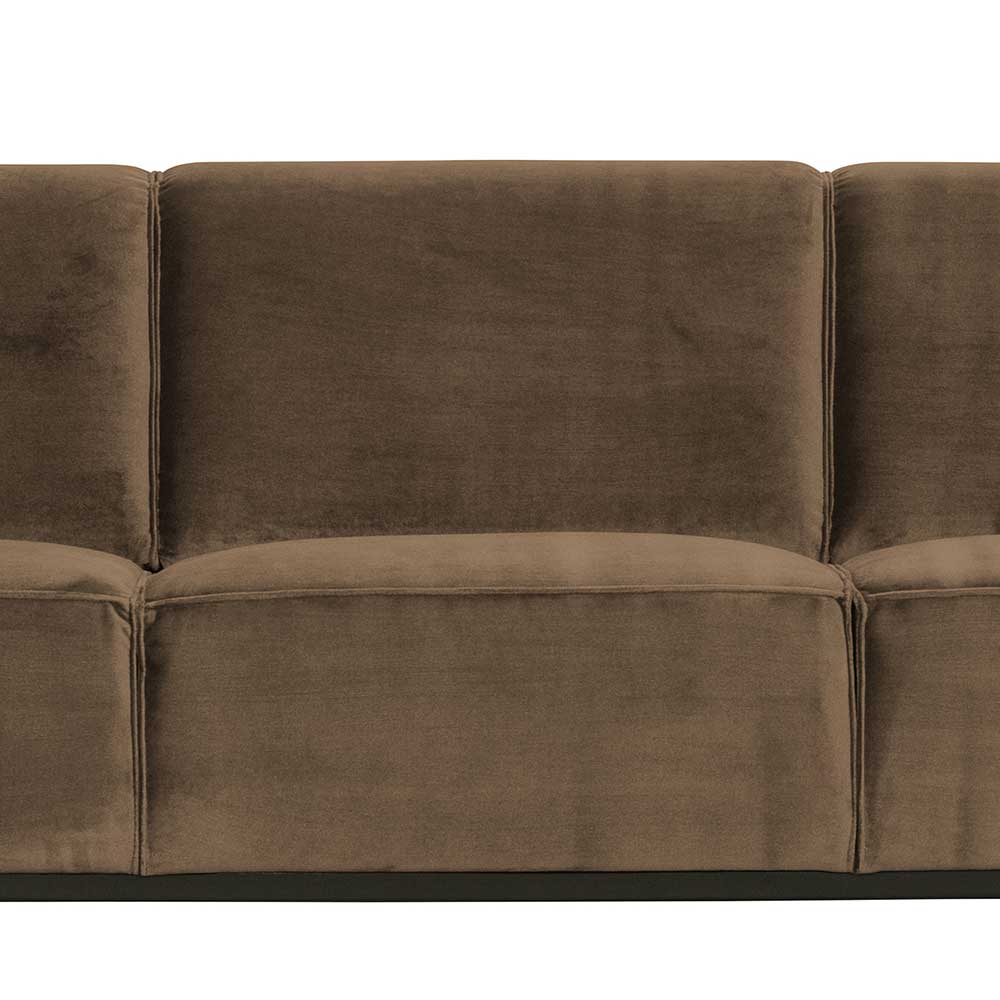 Sofas Dreisitzer in Taupe Samt - Salverna