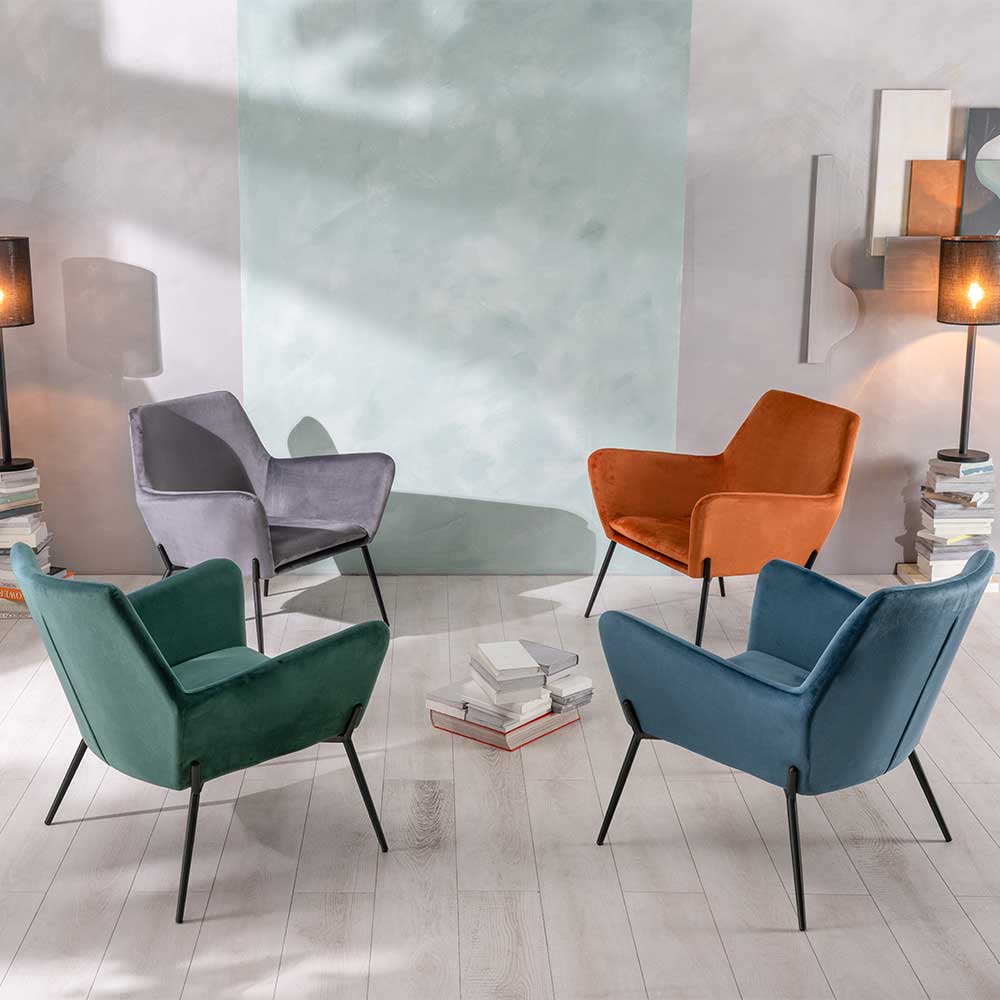 Design Samtsessel in Orange - Ofrael