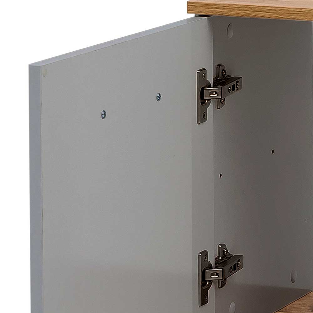 65cm breiter Waschbeckenunterschrank in Platingrau - Nienzo