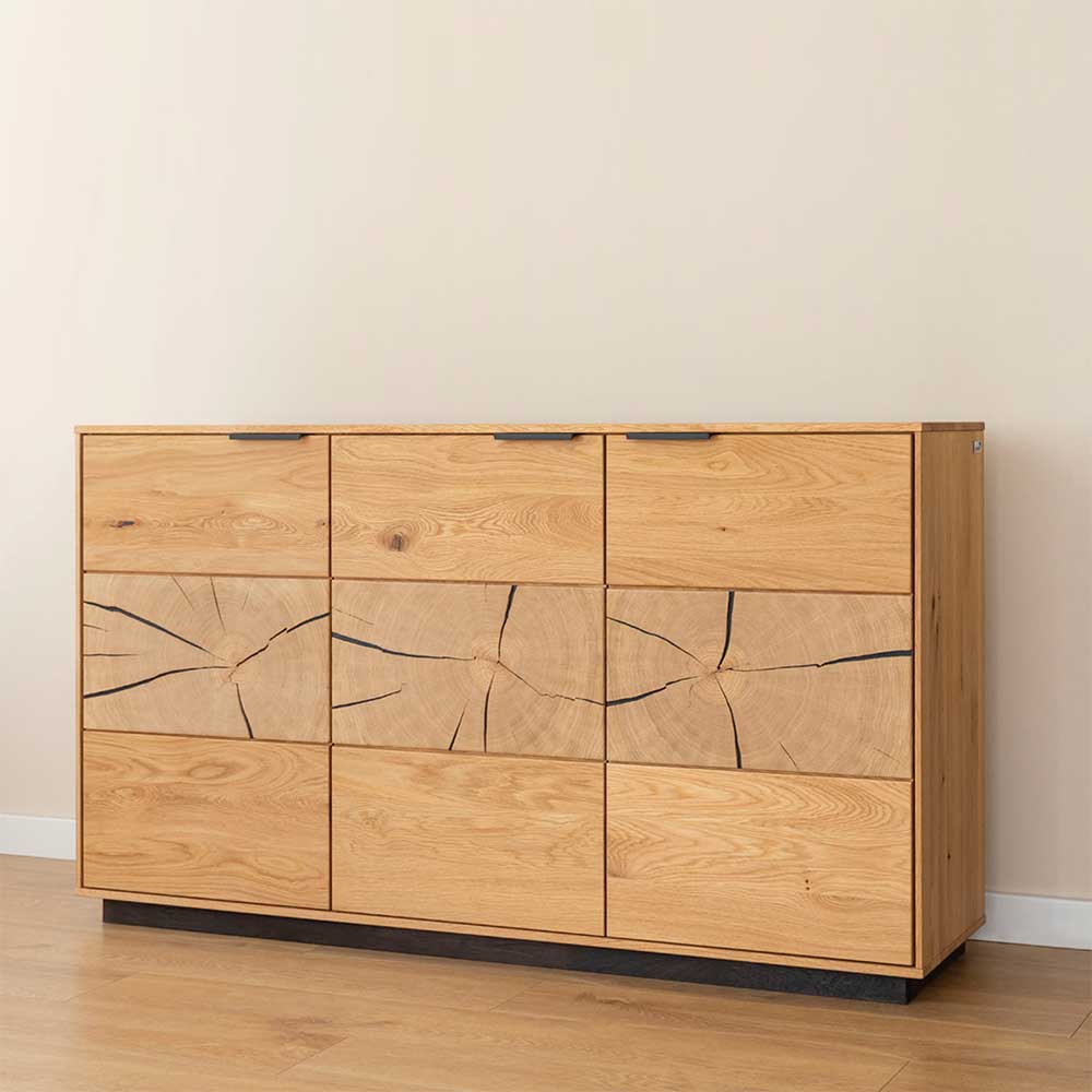 Eichenholz Sideboard mit Hirnholz Applikation - Deruta