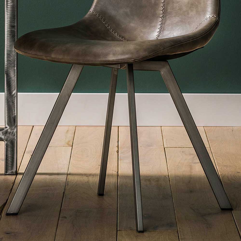 Kunstleder Schalenstühle in Taupe - Winary (4er Set)