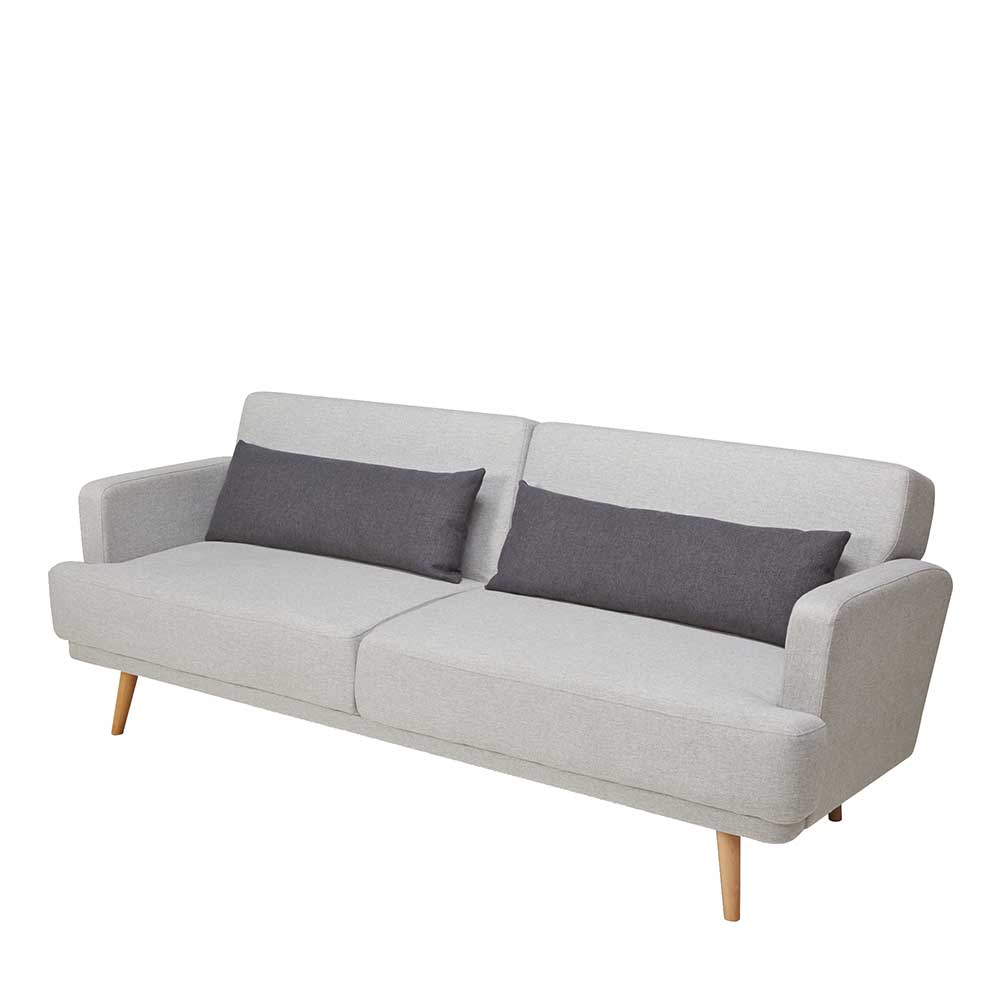 Schlafsofa in Hellgrau und Kiefer - Posadas
