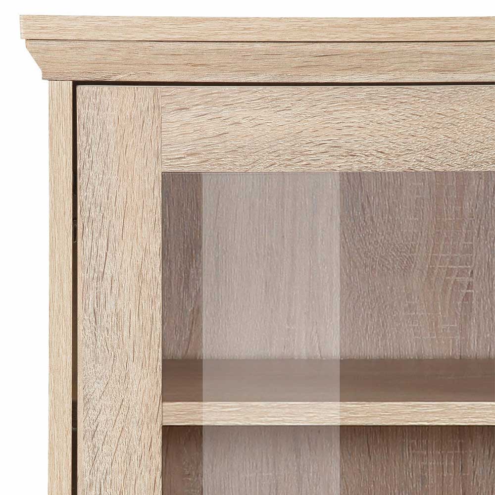 Landhaus Optik Highboard mit 2 Glastüren - Rienva