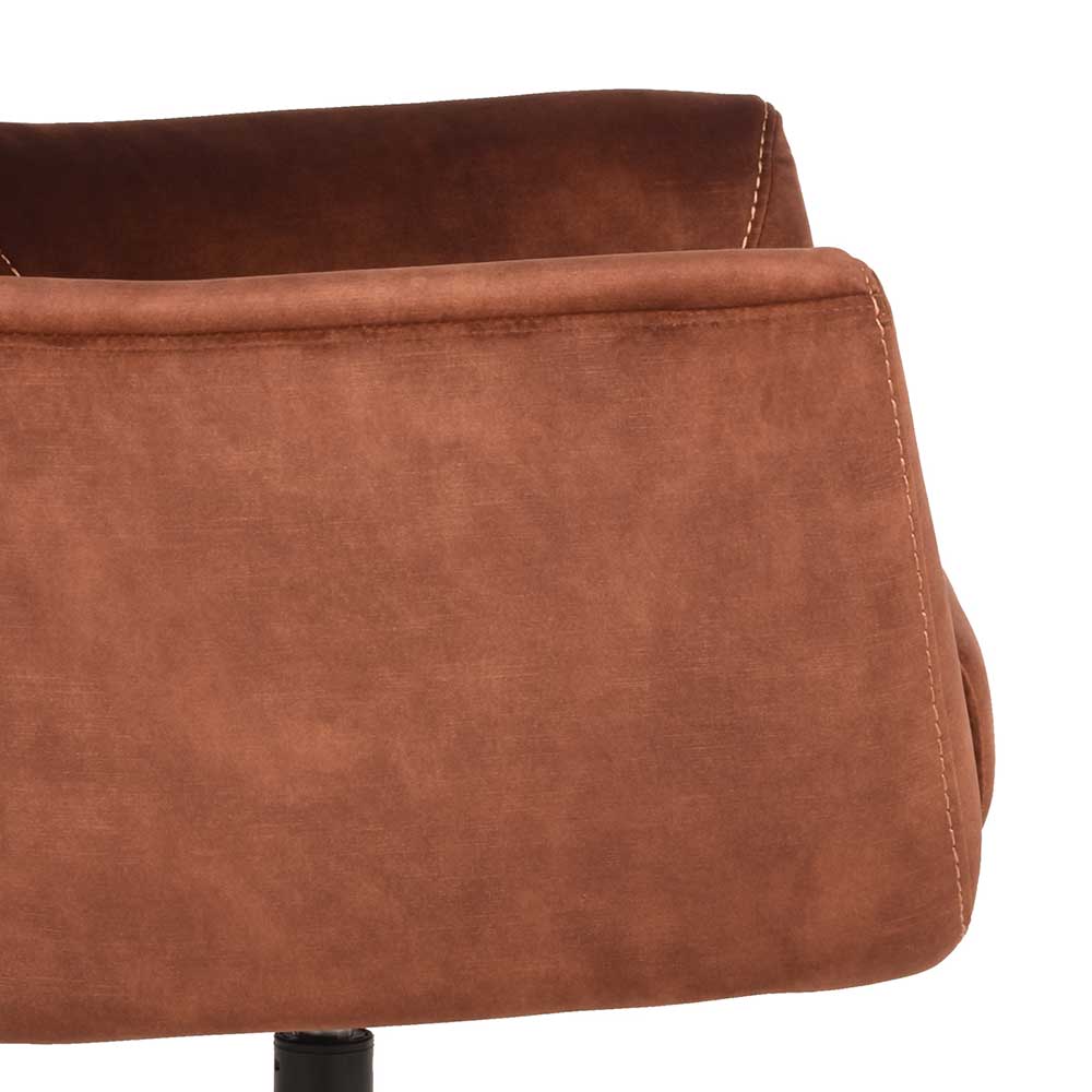 Velours TV Sessel in Rost Braun - Vuluza