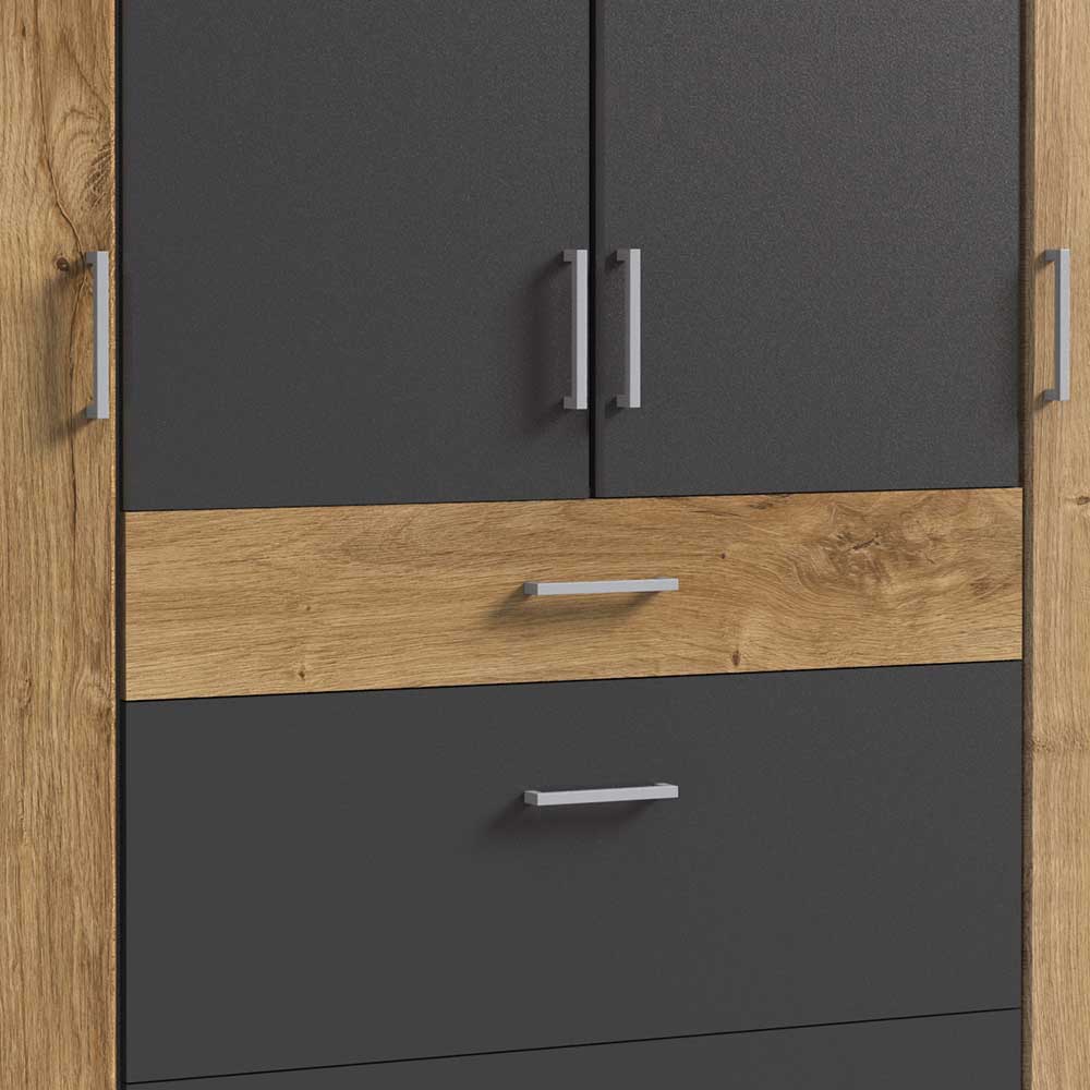 Schlafzimmerschrank in Plankeneiche Dekor - Leviza
