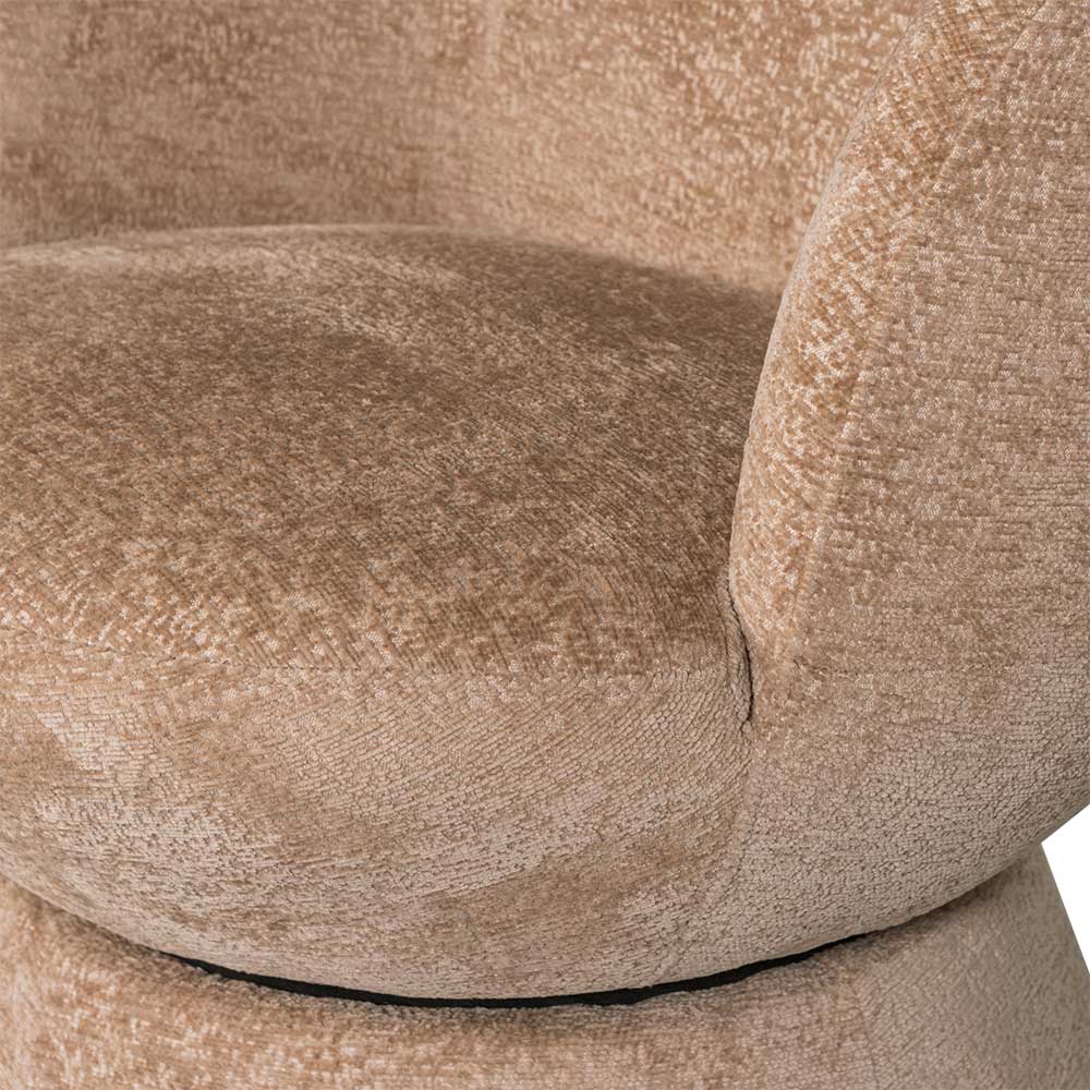 Drehbarer Sessel mit Chenille Bezug in Beige - Lescalier