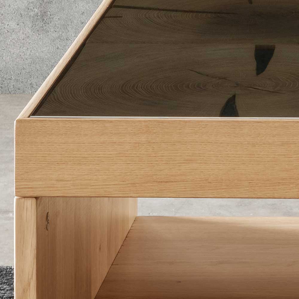 Rustikaler Couchtisch aus Wildeiche Massivholz - Cloenra