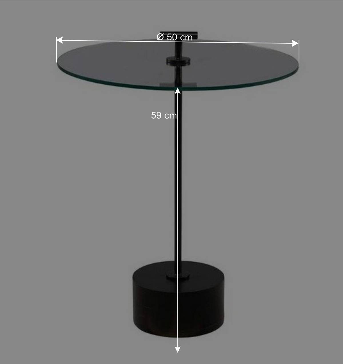 Glas-Beistelltisch mit Säulenfuß - Mezera