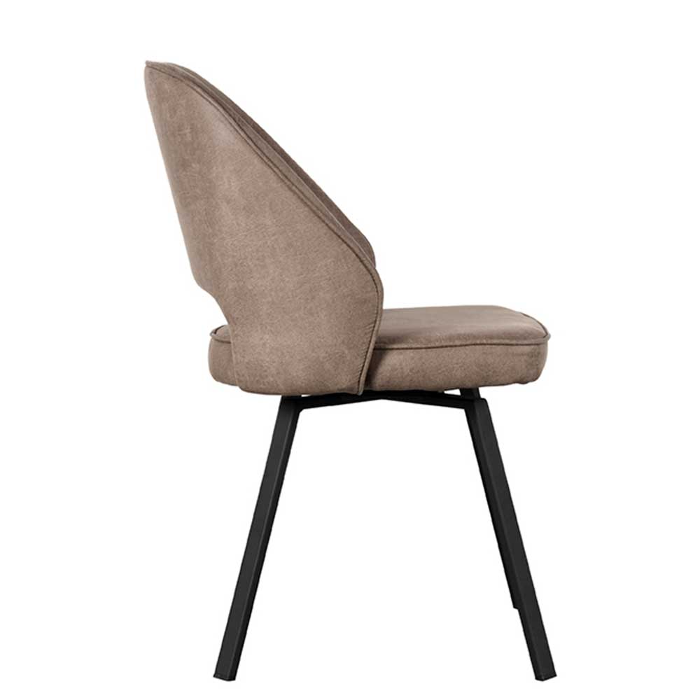 Polsterstuhl aus Microfaser Taupe - Imenza (2er Set)