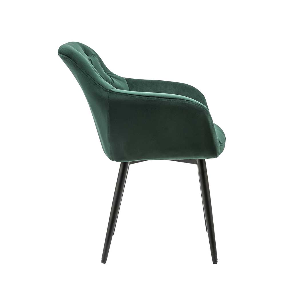 Eleganter Tischsessel in Dunkelgrün & Schwarz - Balu