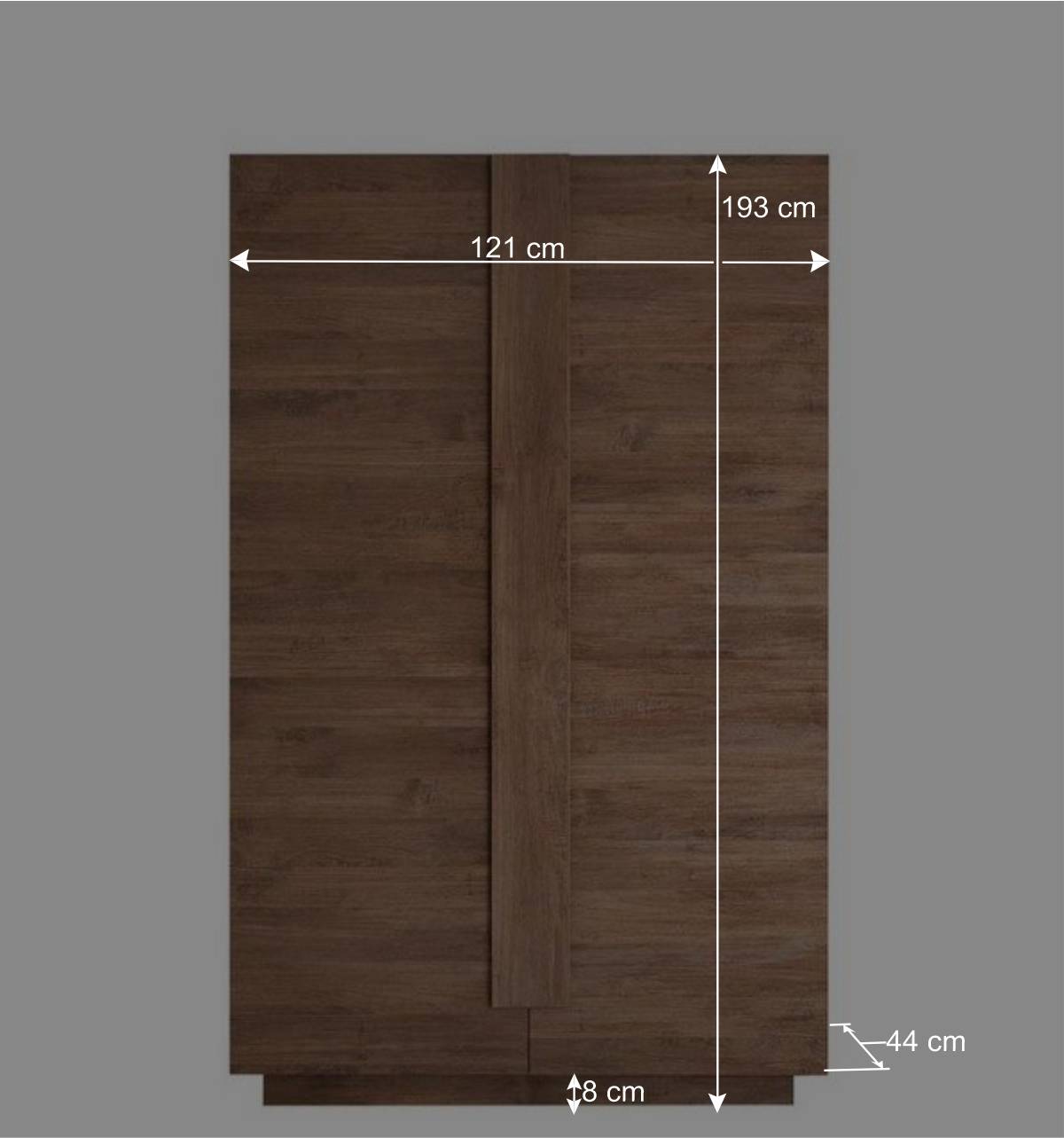 121x193x44 2-türiger Wohnzimmerschrank in Natur - Basento