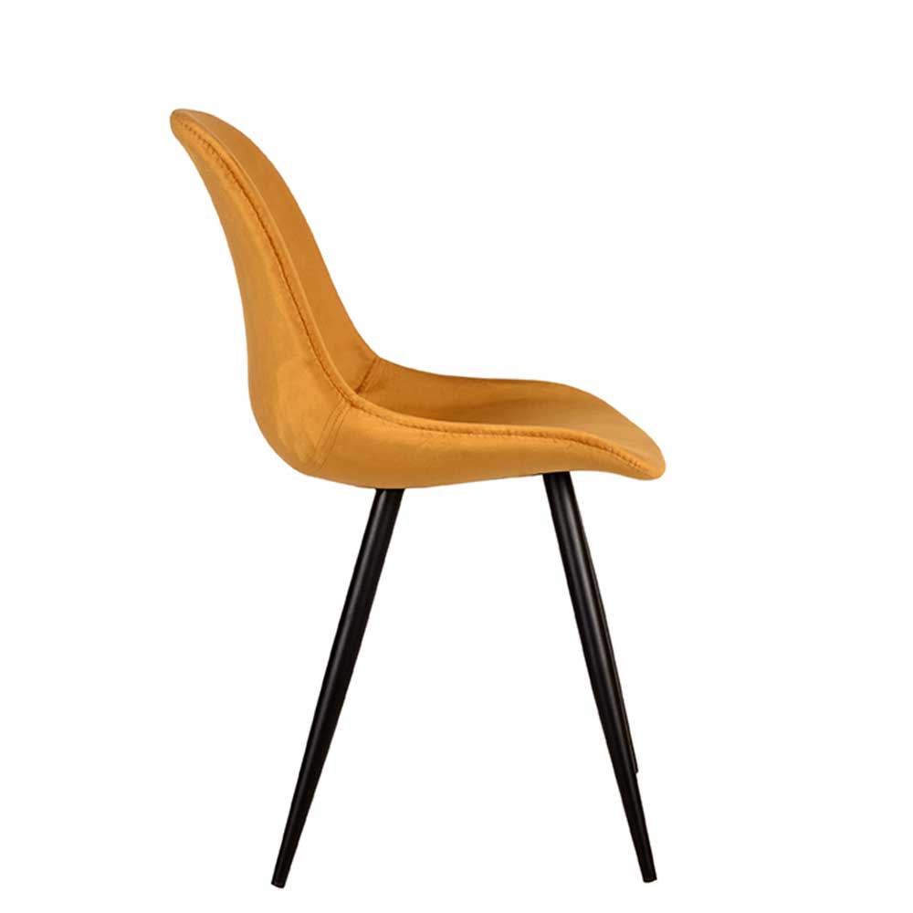 Schalenstuhl in Ocker und Schwarz - Costa (2er Set)