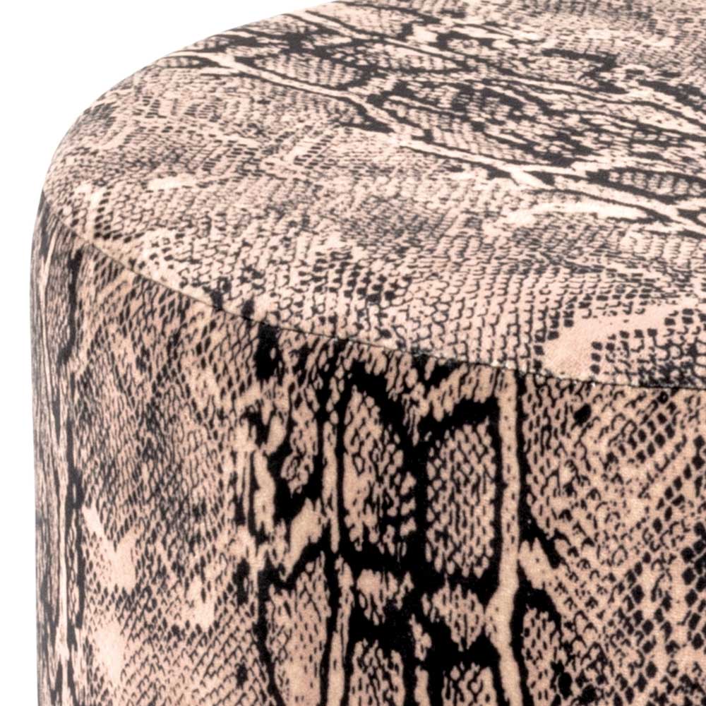 Hocker aus Samt in Schlangenhaut Optik - Pretty