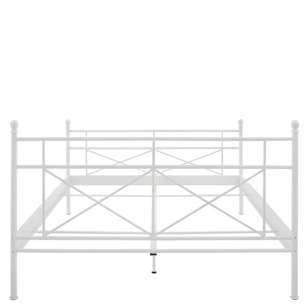 Metallbett in Weiß lackiert - Morvon