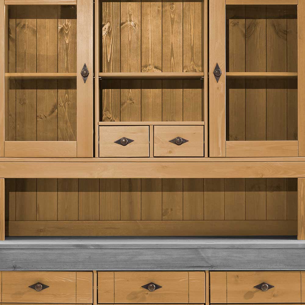 Landhaus Buffetschrank aus Massivholz zweifarbig - Eshelas