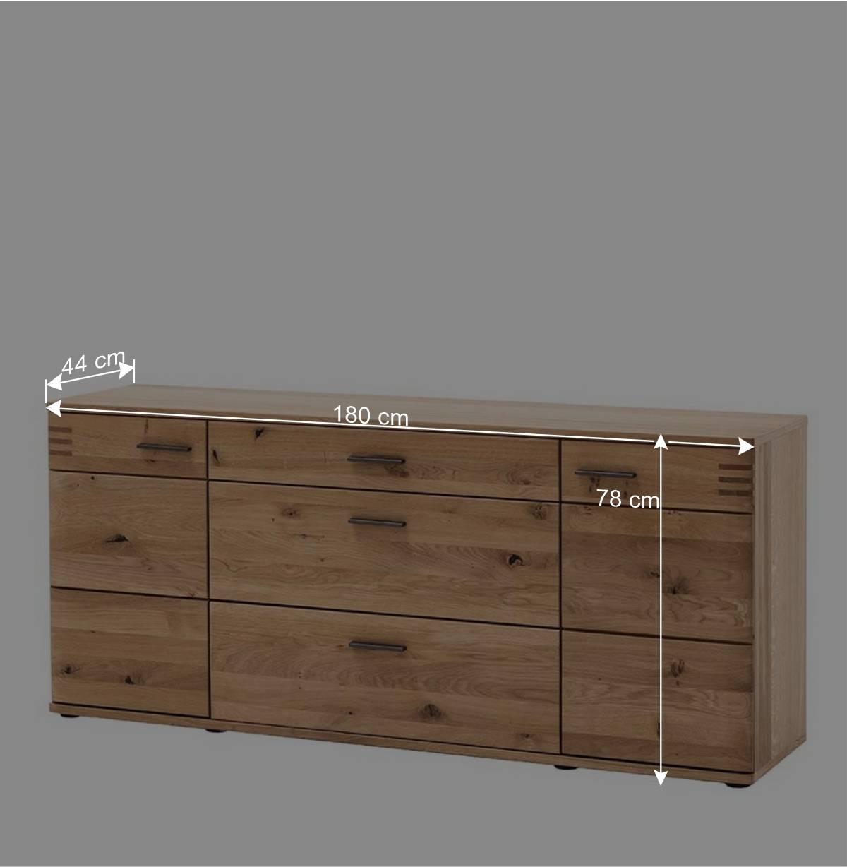 180x78x44 Sideboard mit Furnier Eiche Bianco - Crupean