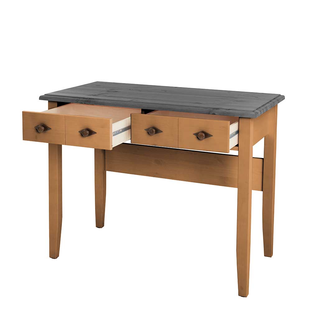 Schreibtisch in Kiefer Lauge und Grau - Eshelas