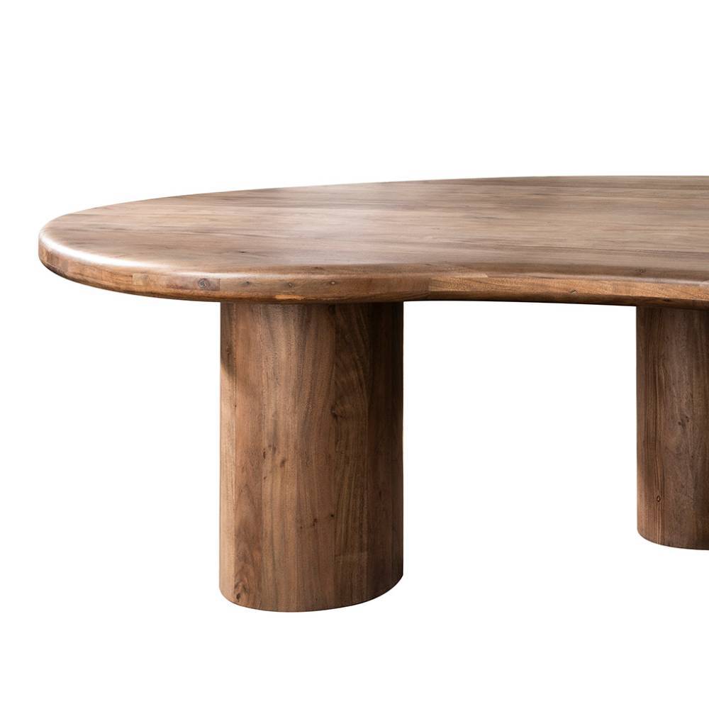 Design-Esstisch aus Akazie Massivholz in Braun - Roman