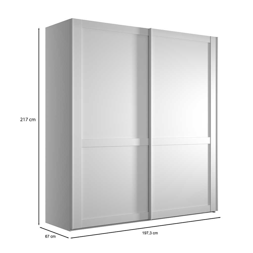 Modern Country Schwebetüren-Schrank in Weiß - Flinn