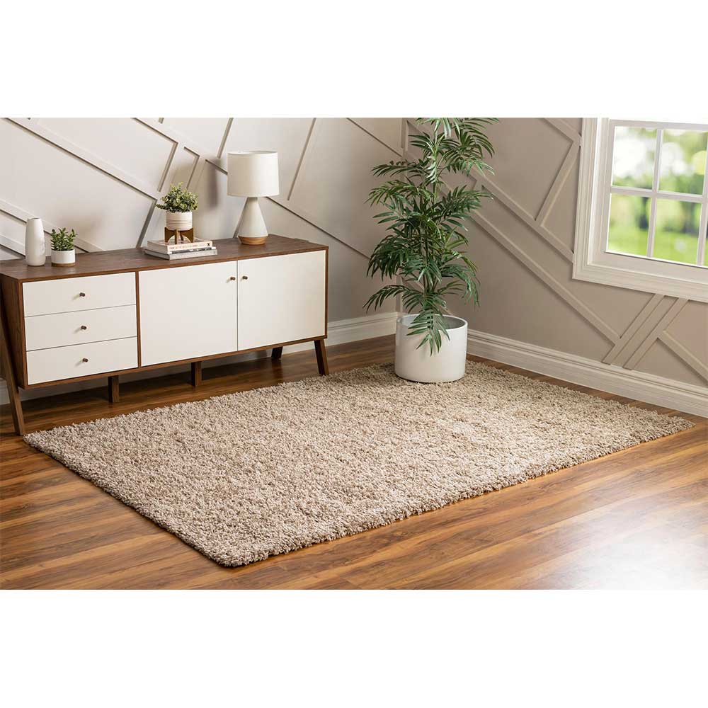 Graubrauner Teppich mit Hochflor - Liv
