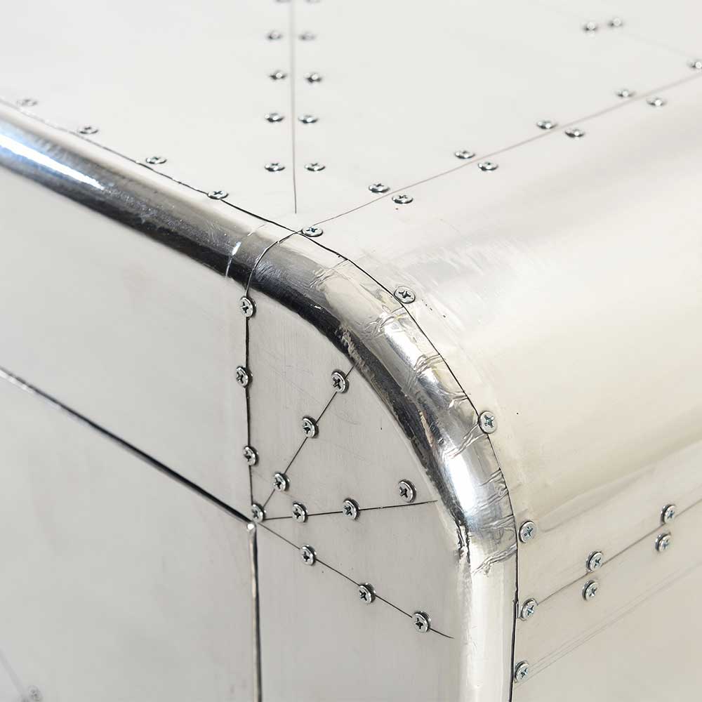 Industry TV Lowboard Pilot mit Aluminium verkleidet