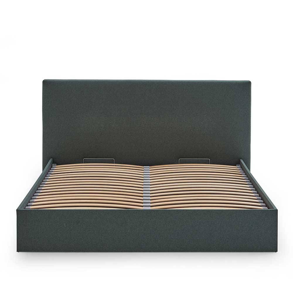 Dunkelgrünes Bett mit Bettkasten - Arabos