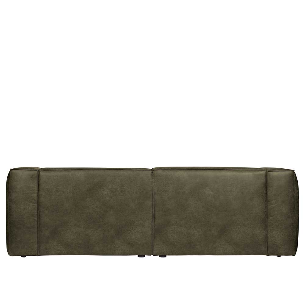 4 Sitzer Ledersofa in Oliv Grün - Josch
