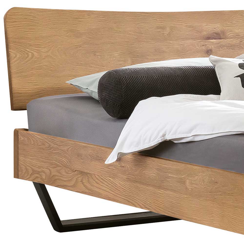 Wildeiche Doppelbett im Industrial Design - Eleenia