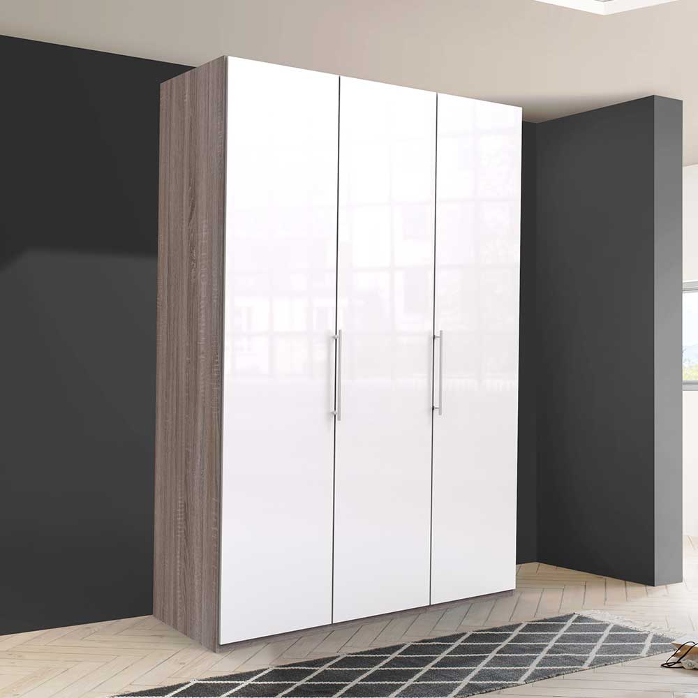 Moderner Kleiderschrank in Weiß Glas - Empresian