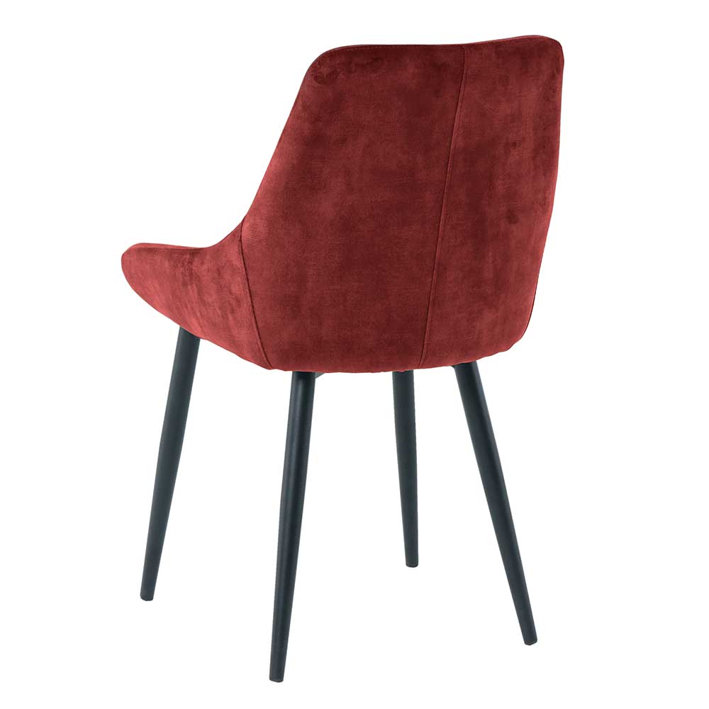 Roter Polsterstuhl aus Samt - Moyico (2er Set)